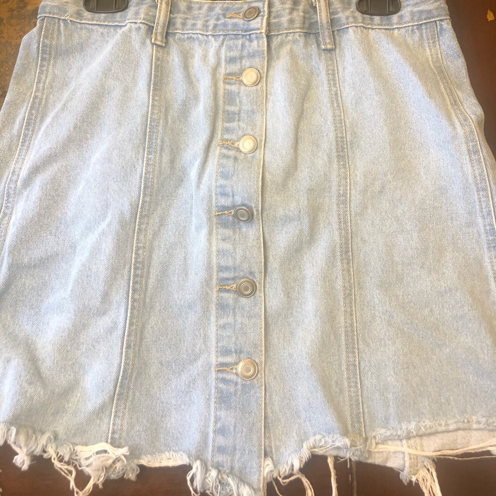 Distressed Jean Skirt
